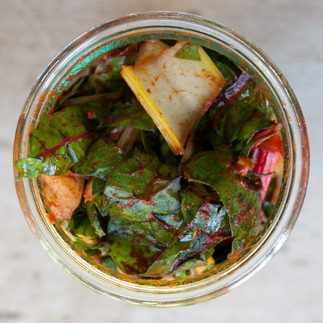 Swiss Chard Kimchi - Girl Meets Dirt